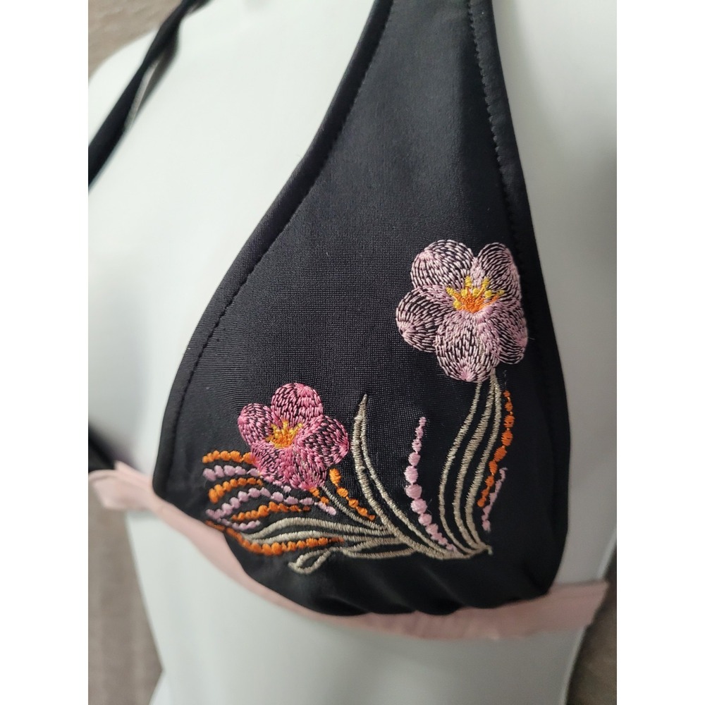 Y2k Xhilaration Halter Bikini Top M Swimwear Bra Boho 2000s Bratz Embroidered